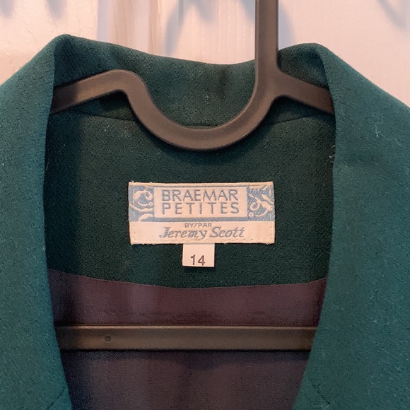 BRAEMAR PETITES by Jeremy Scott 100% wool dark green jacket. - Picture 2 of 14